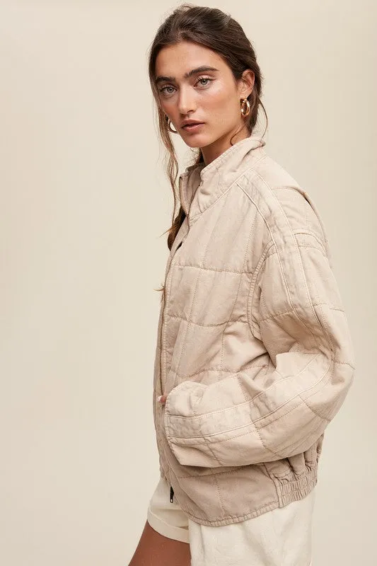 Milk Tea Quilted Jacket