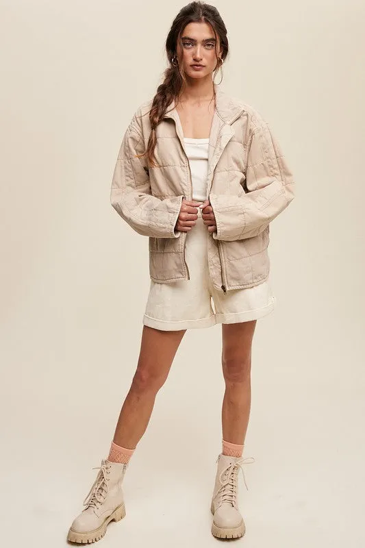 Milk Tea Quilted Jacket