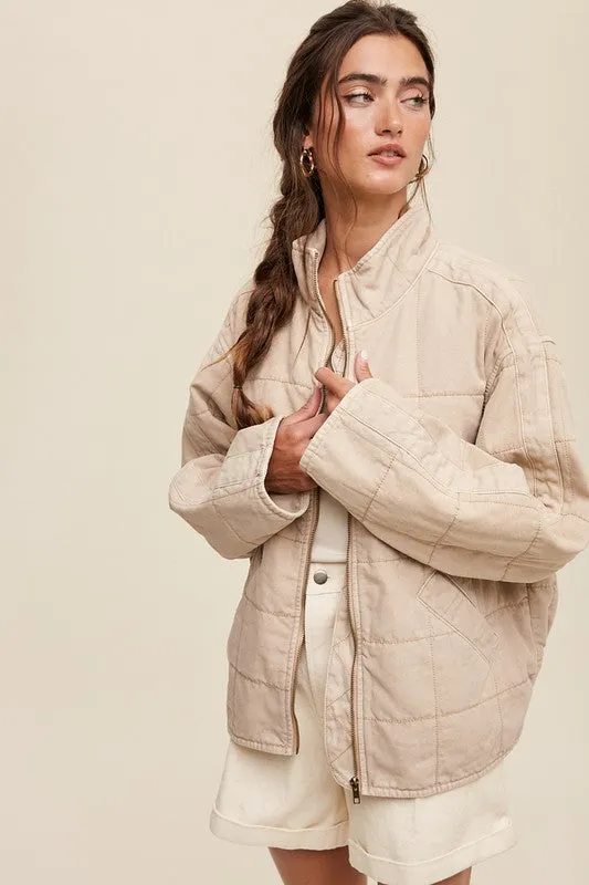 Milk Tea Quilted Jacket
