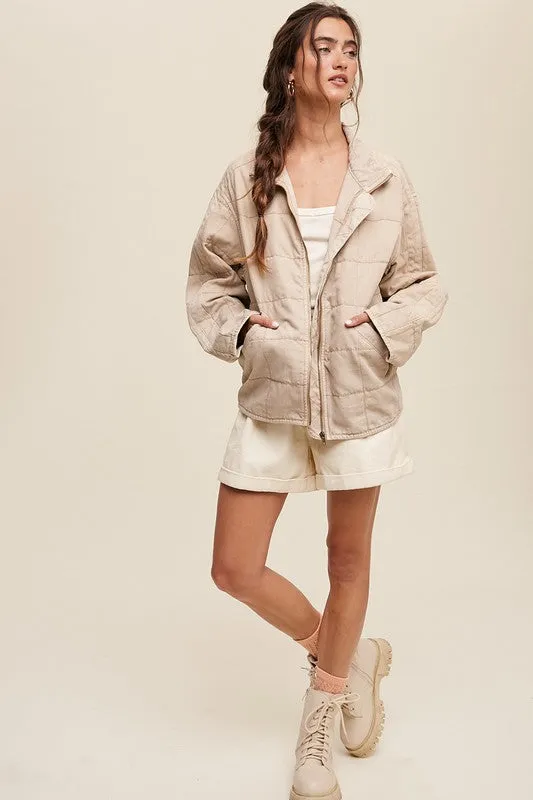 Milk Tea Quilted Jacket