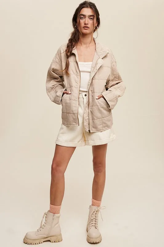 Milk Tea Quilted Jacket