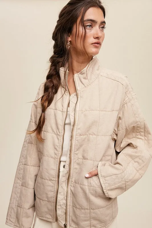 Milk Tea Quilted Jacket