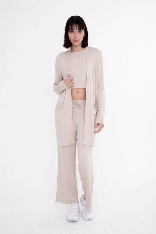MONO B - Lounge Open-Front Terry Cardigan | Available in 2 Colors