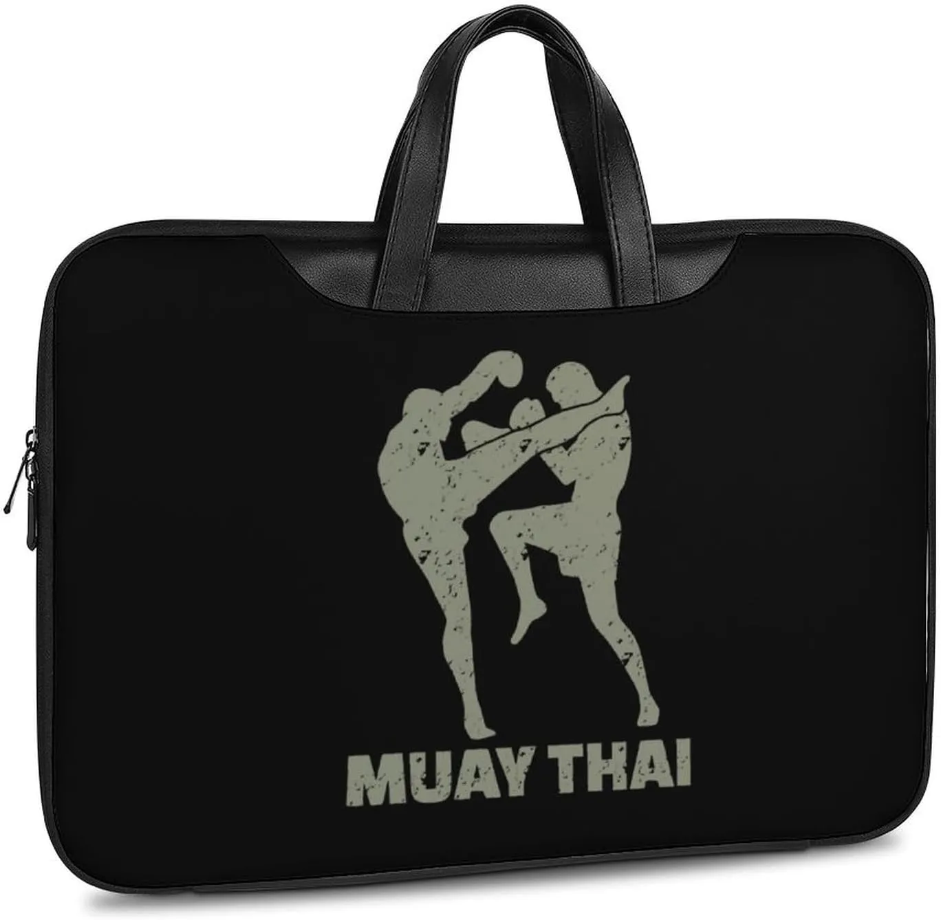 Muay Thai Leather Bag Laptop Case Slim Water Resistant Computer Bags with Handle Briefcase for Work