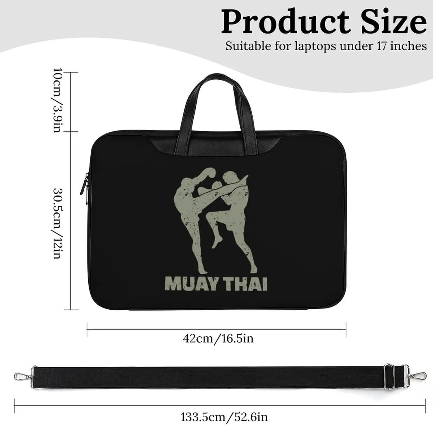 Muay Thai Leather Bag Laptop Case Slim Water Resistant Computer Bags with Handle Briefcase for Work