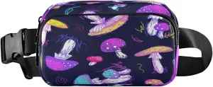 Mushrooms Summer Rainbow Belt Bag for Women Men Fanny Pack Small Waist Pouch Crossbody Bags for Outdoor Hiking Running Travel