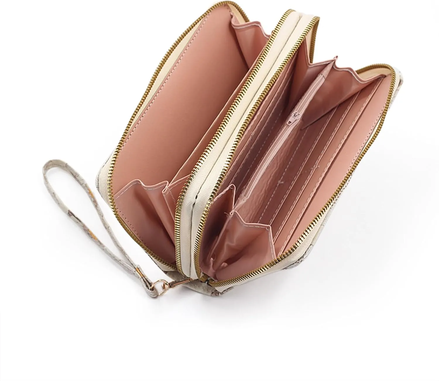 Nelli's Wallet Wristlet For Women, The Florist: Tan, Spacious Bifold Wrist Wallet With Phone Pocket, Zipper Pouch & Scripture Card, Christian Women Gifts, Flower Design Womens Wallet Wristlet