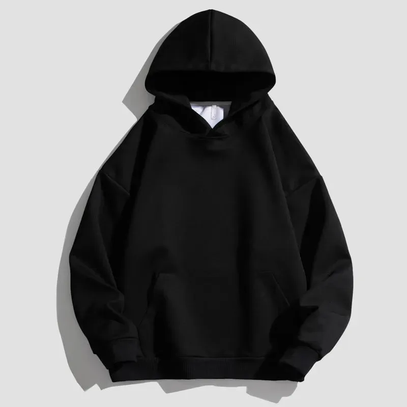New Men’s Hooded Sweater – Casual Loose Fit Sportswear with Double-Sided Splicing