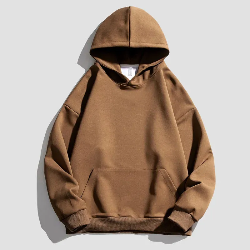 New Men’s Hooded Sweater – Casual Loose Fit Sportswear with Double-Sided Splicing