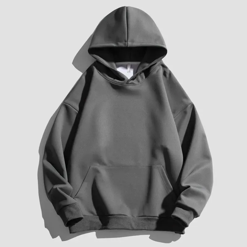 New Men’s Hooded Sweater – Casual Loose Fit Sportswear with Double-Sided Splicing