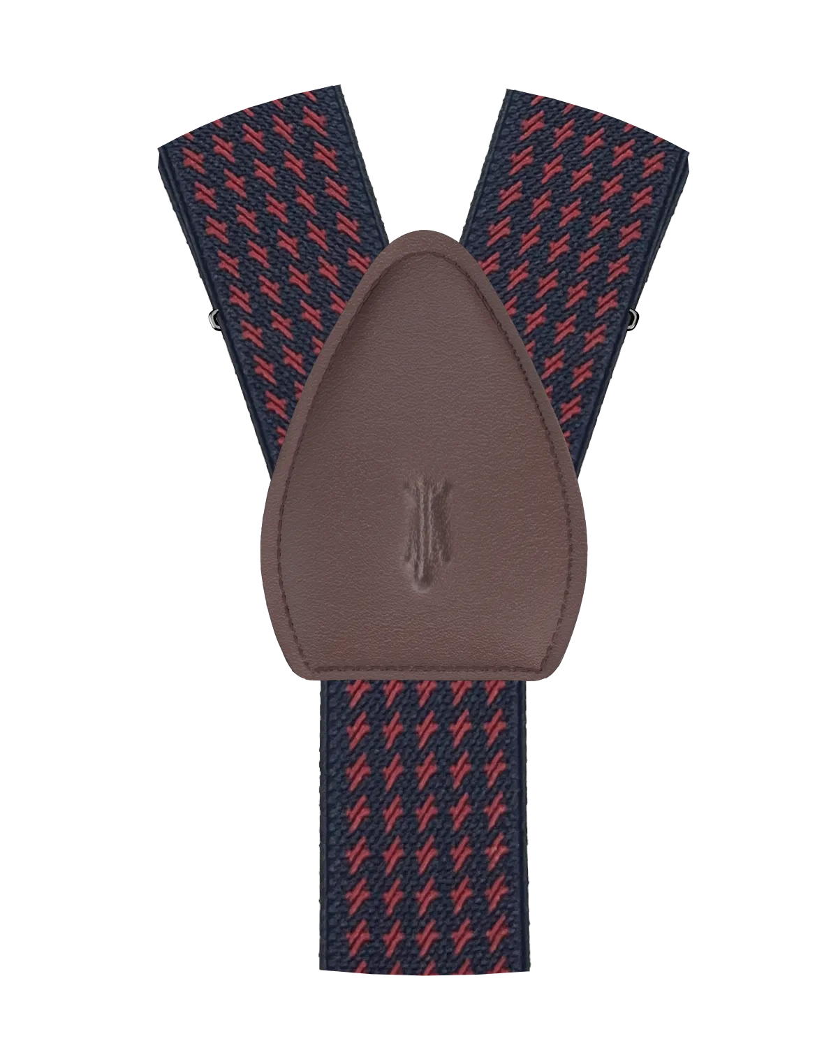Newbold Houndstooth Navy/Red Shirttail Garters