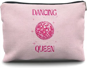 Nogrit Dancing Queen Dance Gifts - Disco Ball Bag - Hot Pink Dancer Makeup Bag