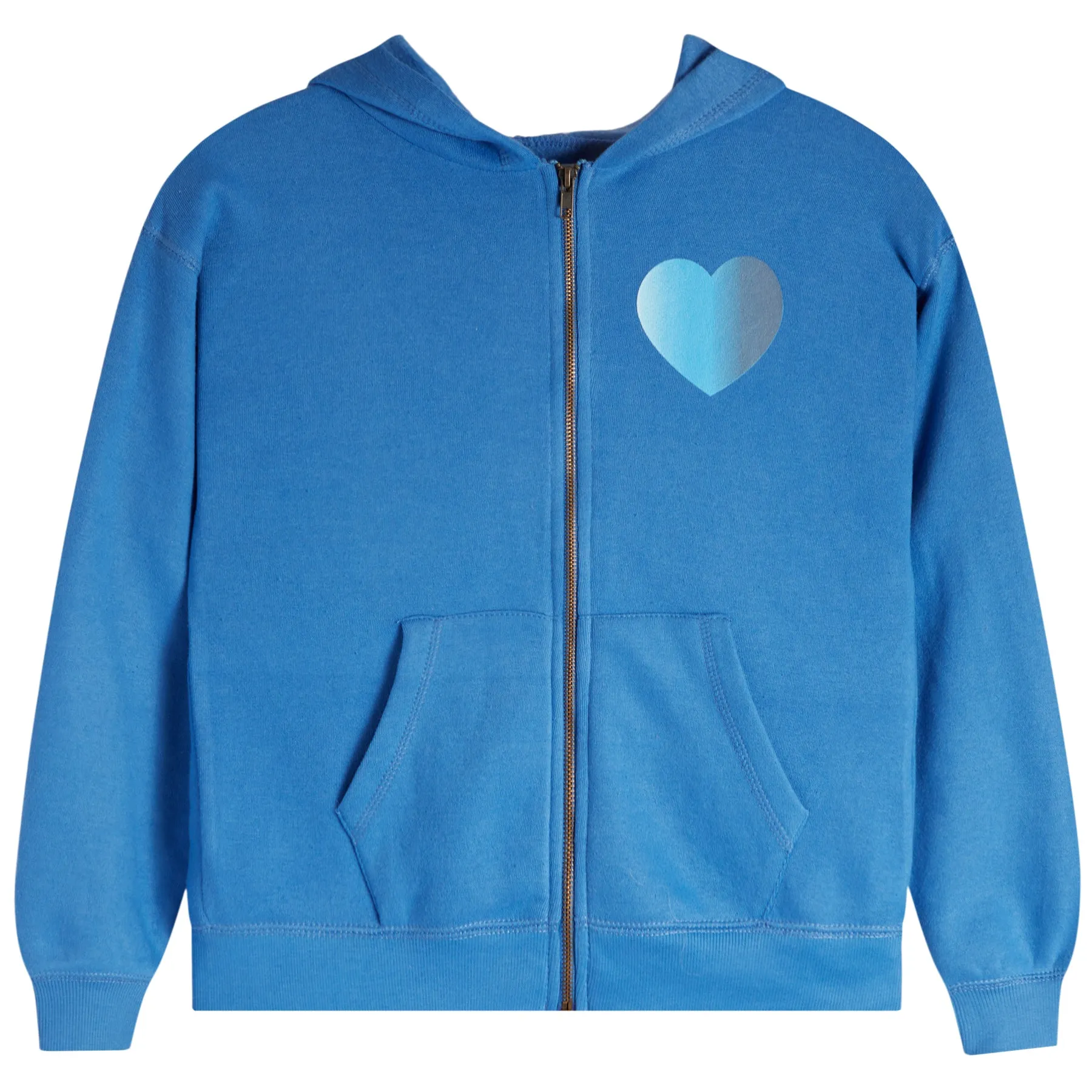 Ombre Heart Fleece Zip Hoodie