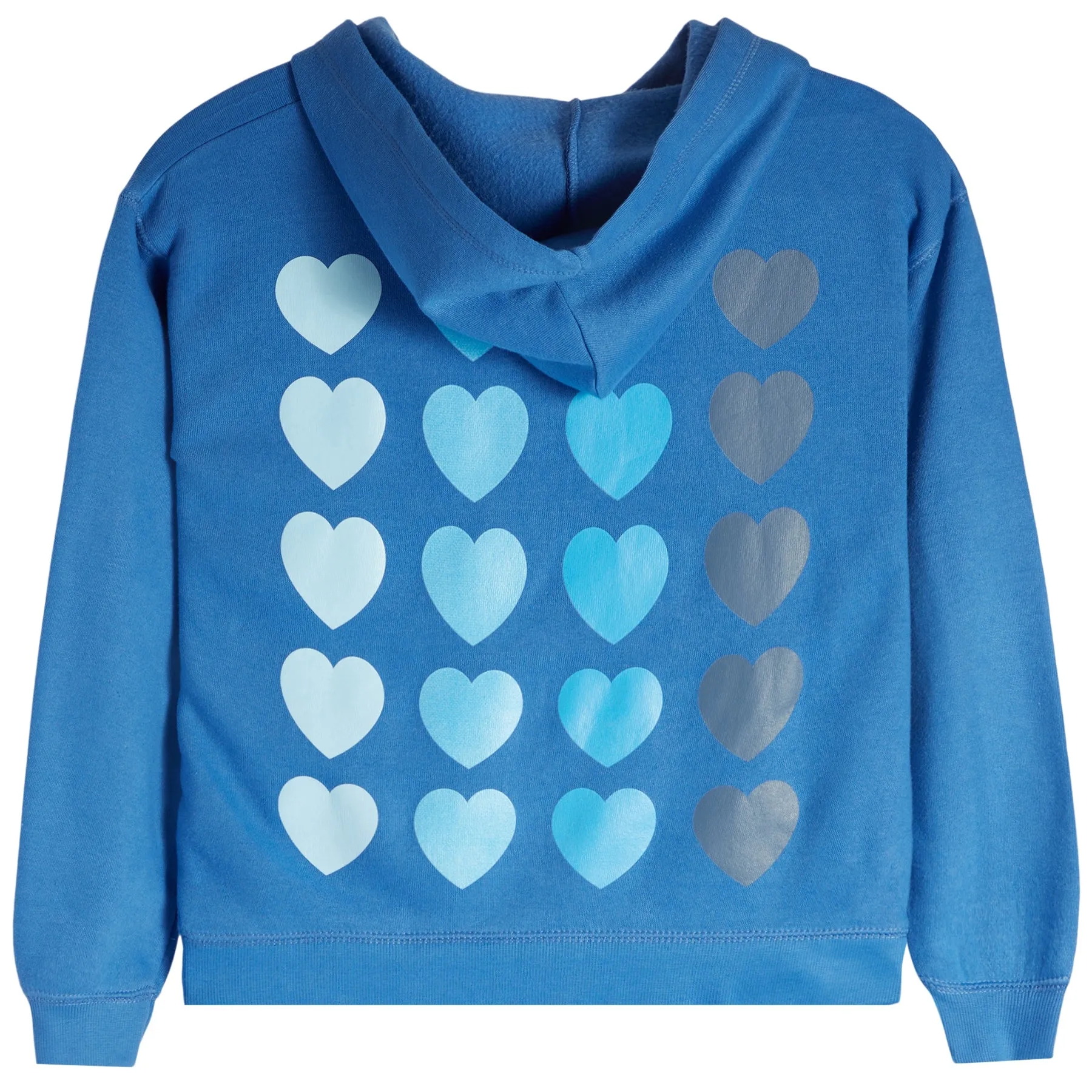 Ombre Heart Fleece Zip Hoodie
