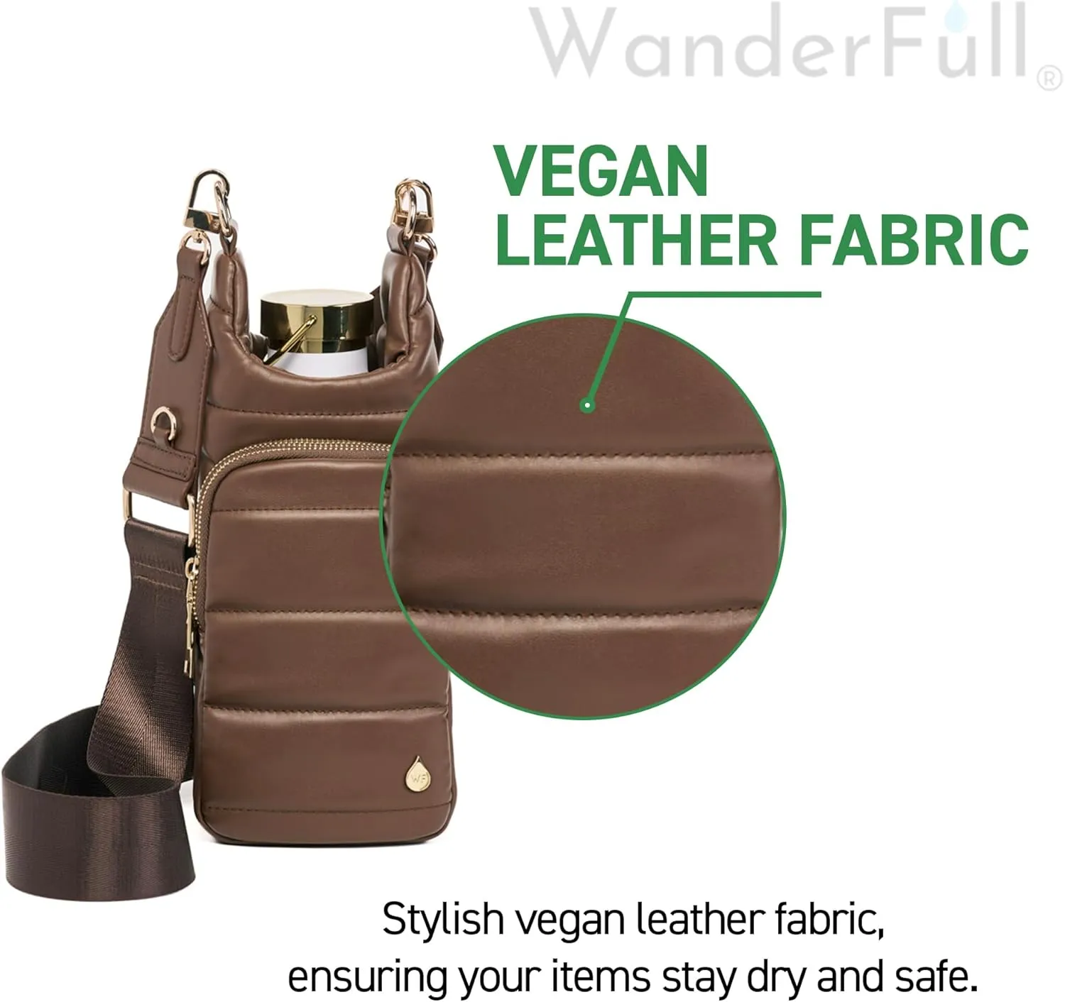 Original HydroBag | Oprahs Favorite Things 2024 | Vegan Leather Water Bottle Holder w/Strap Bundle