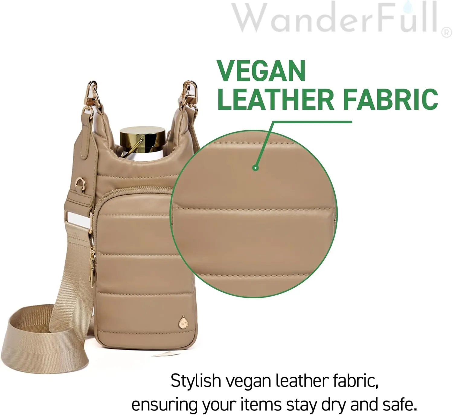 Original HydroBag | Oprahs Favorite Things 2024 | Vegan Leather Water Bottle Holder w/Strap Bundle
