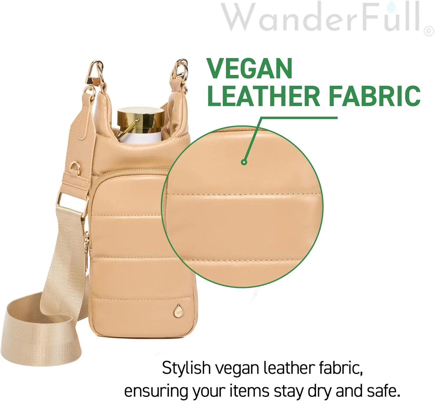 Original HydroBag | Oprahs Favorite Things 2024 | Vegan Leather Water Bottle Holder w/Strap Bundle