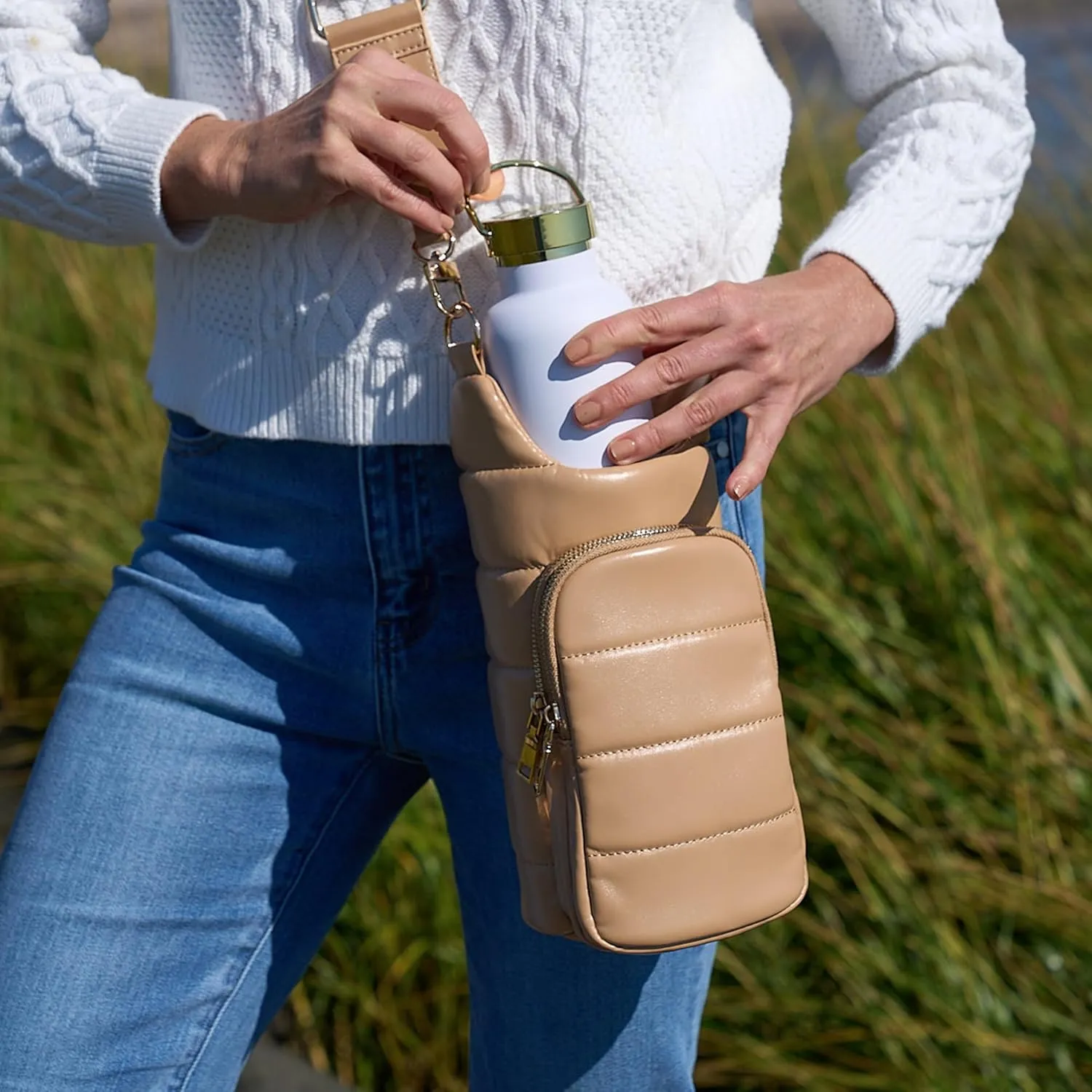 Original HydroBag | Oprahs Favorite Things 2024 | Vegan Leather Water Bottle Holder w/Strap Bundle