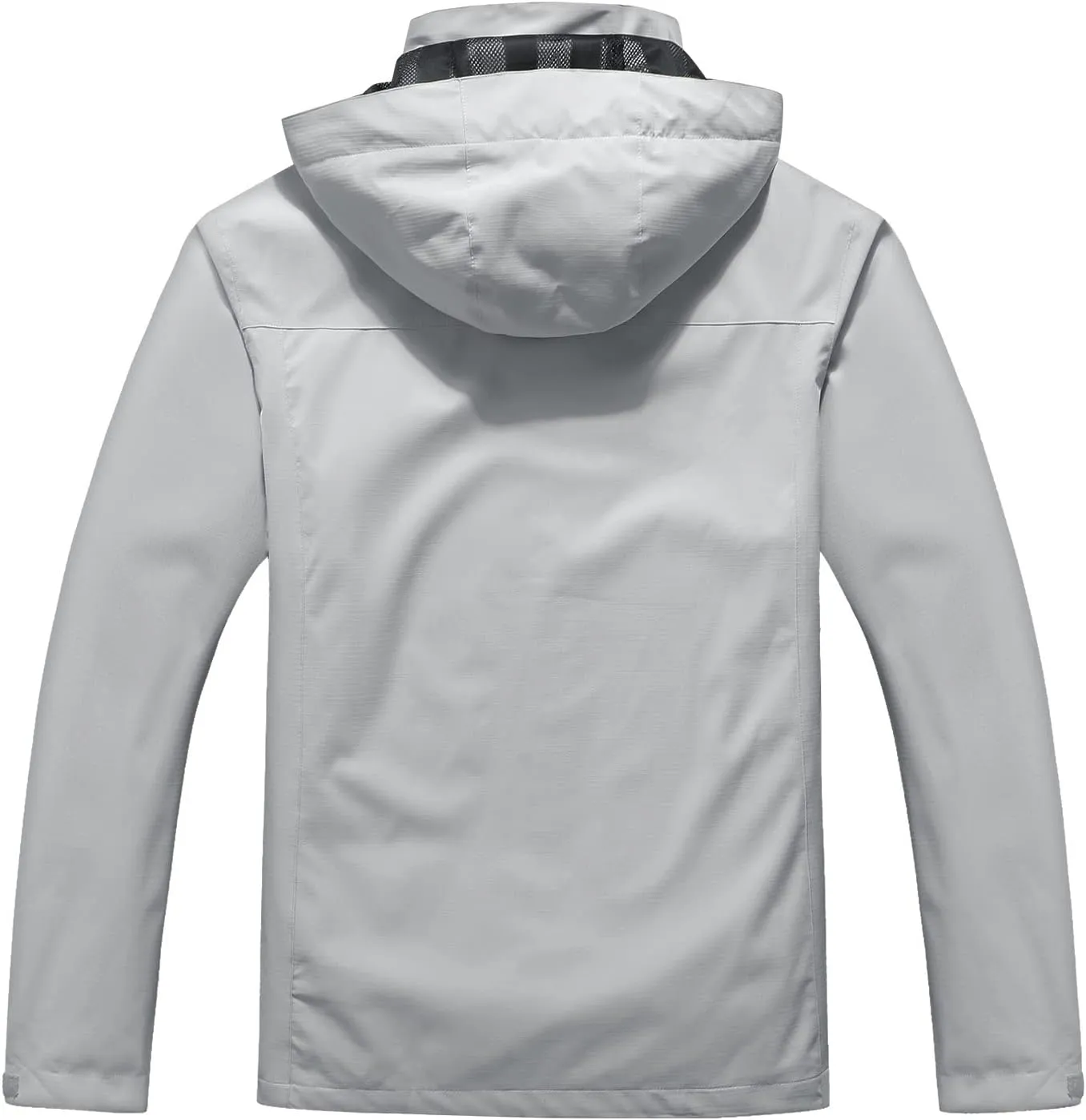 OTU Men's Lightweight Waterproof Hooded Rain Jacket Outdoor Raincoat Shell Jacket for Hiking Travel