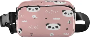 Panda Bear Pink Belt Bag for Women Men Fanny Pack Small Waist Pouch Crossbody Bags for Outdoor Hiking Running Travel