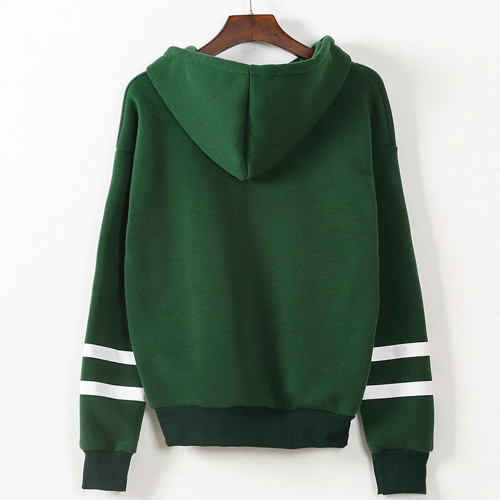 Patchwork Loose Print Short Hooded Hoodie