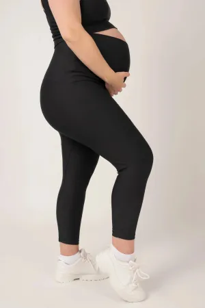 Performance Maternity Capri Leggings - Black