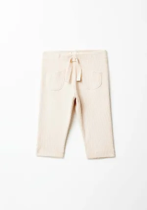 Plain Trousers With Pockets - Beige