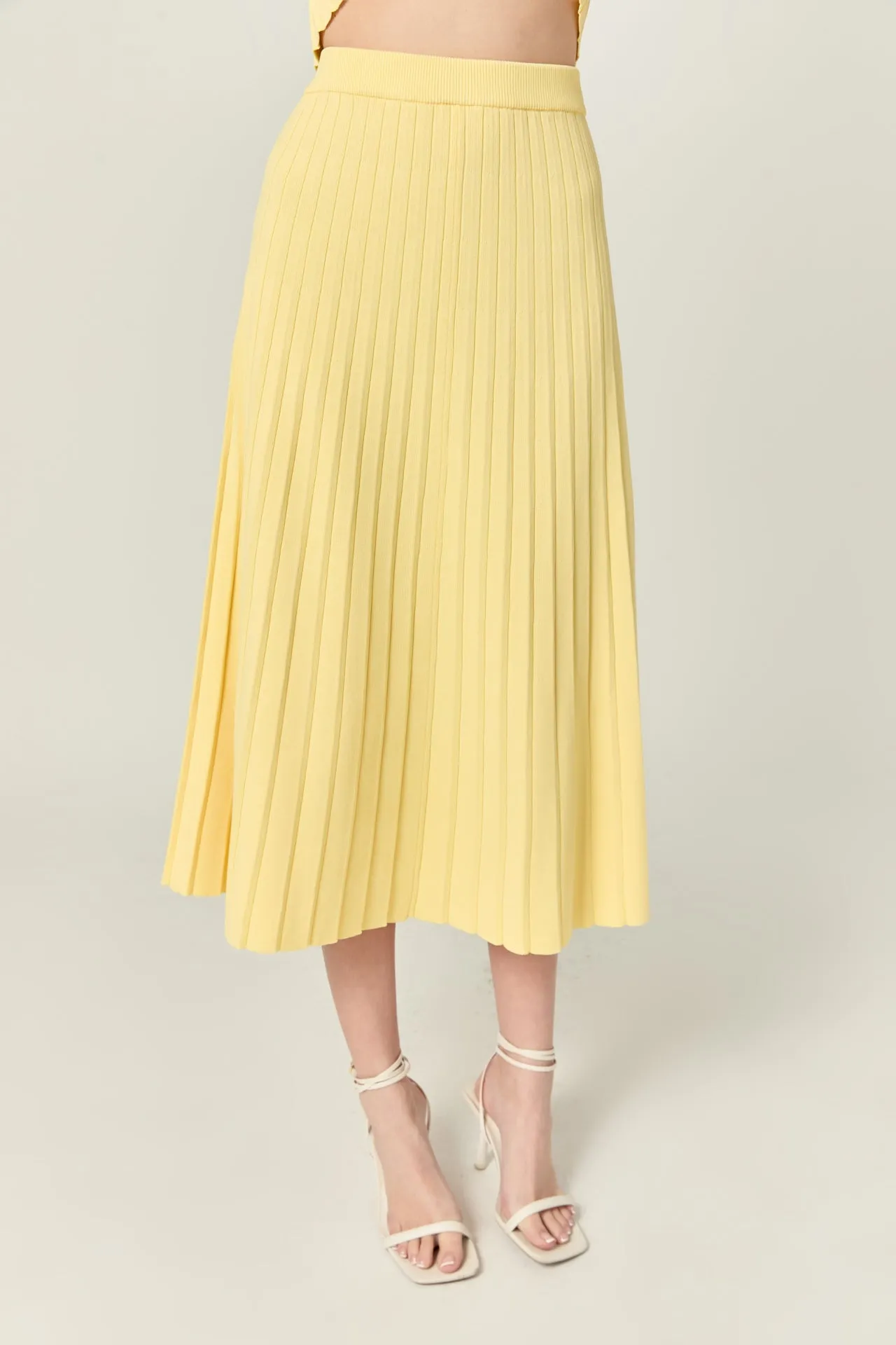 Pleated A-line Skirt