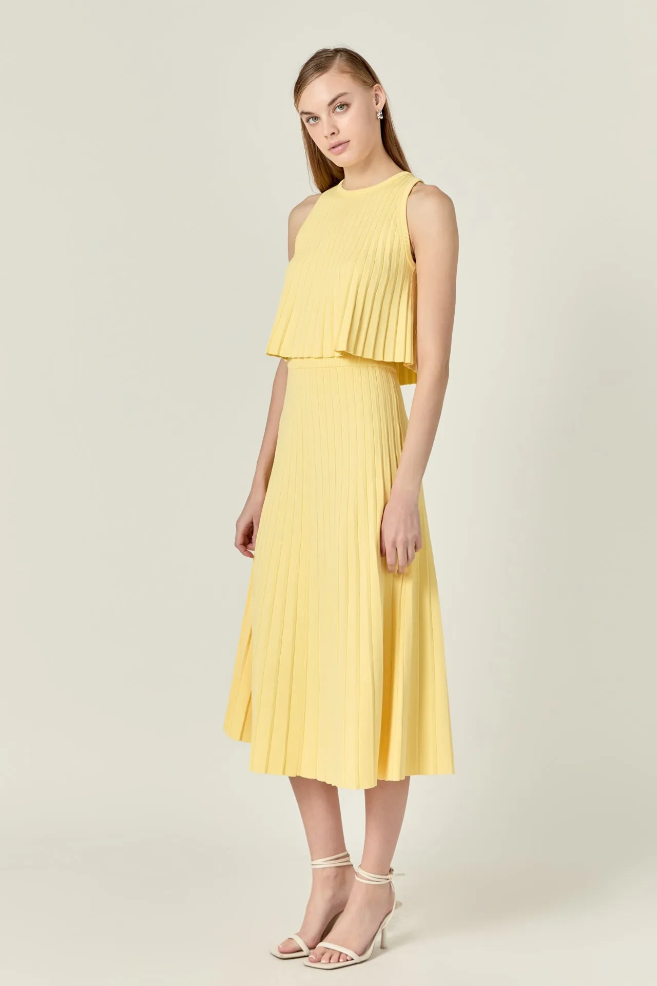 Pleated A-line Skirt