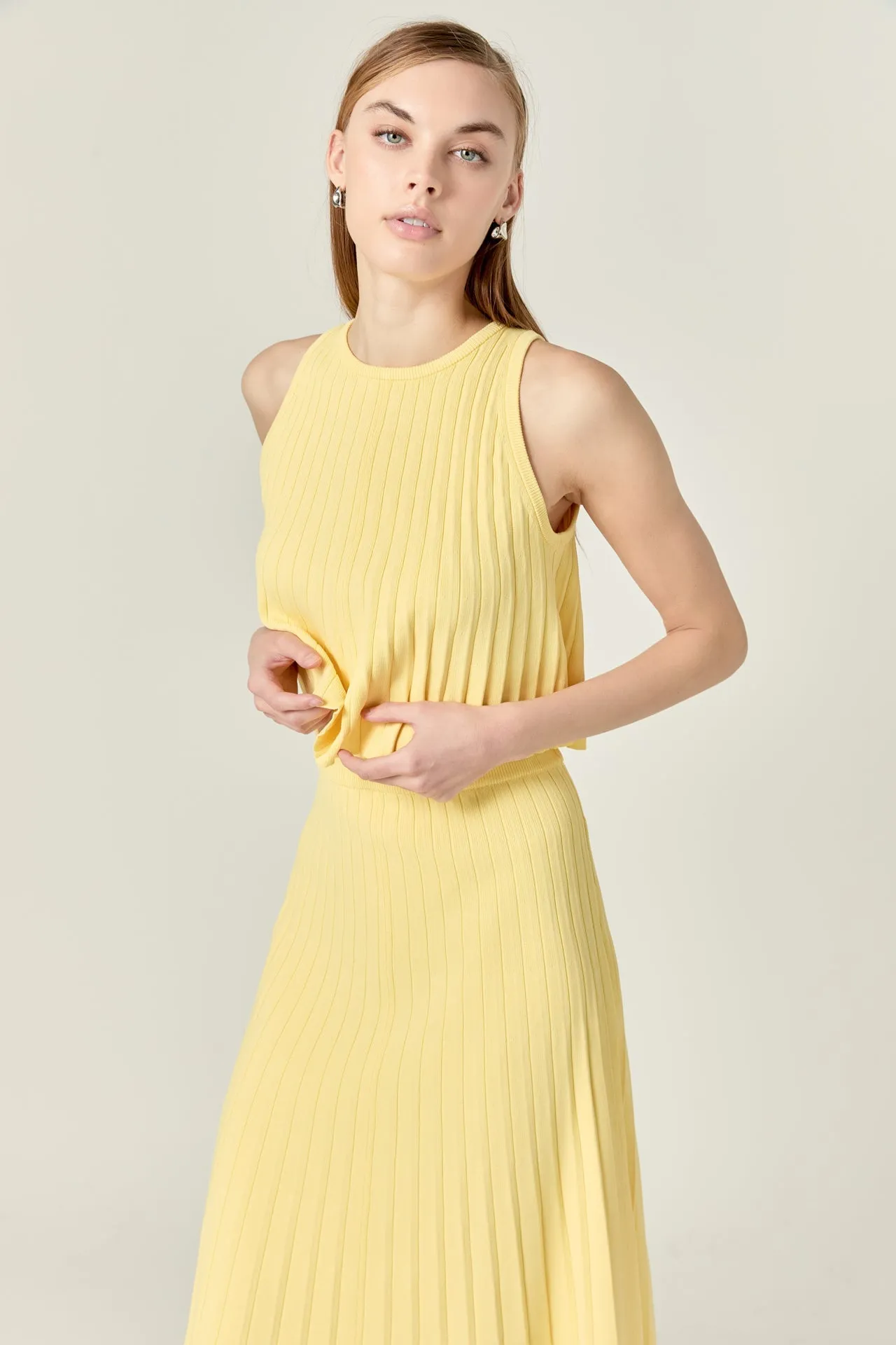 Pleated A-line Skirt