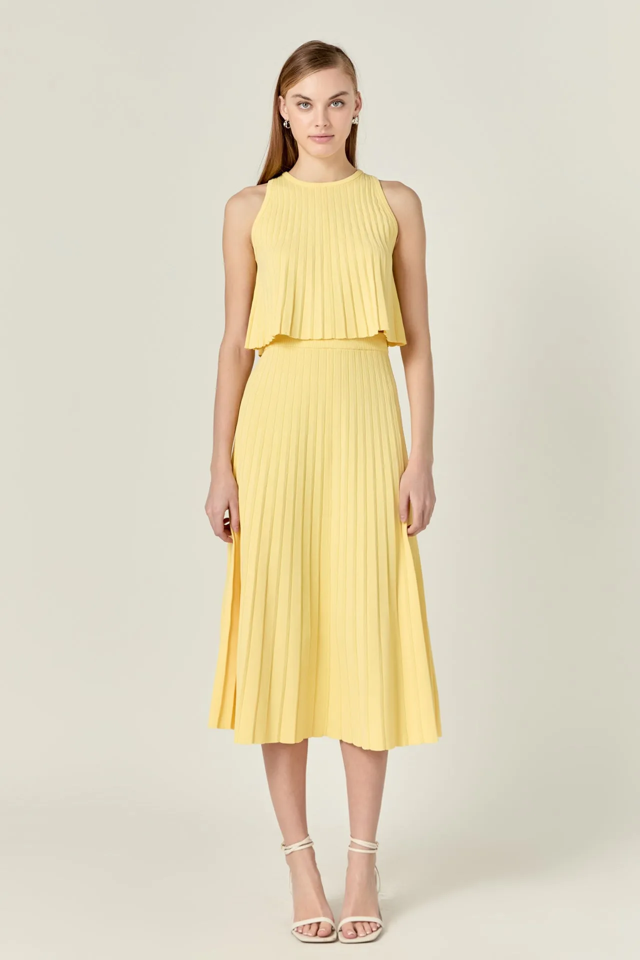 Pleated A-line Skirt