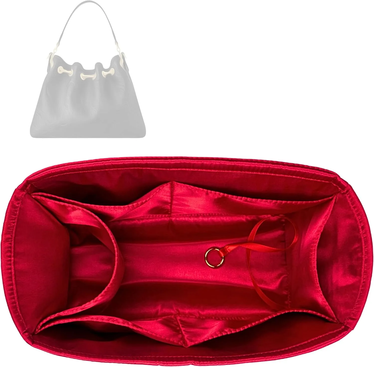 Premium Purse Organizer compatible with Lv Bundle Bag Organizer - Handmade Smooth Natural Silk Bag Organizer, Perfect Fit for Hobo Bag (Bubblegum, For Bundle Bag)