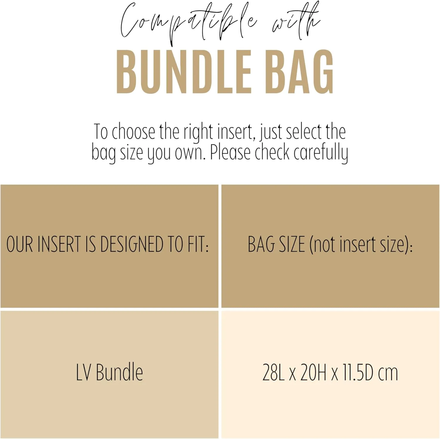 Premium Purse Organizer compatible with Lv Bundle Bag Organizer - Handmade Smooth Natural Silk Bag Organizer, Perfect Fit for Hobo Bag (Camel, For Bundle Bag)