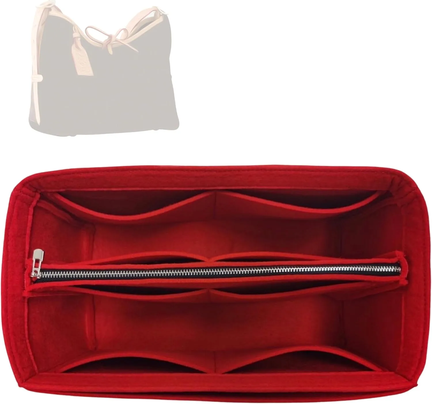 Premium Purse Organizer compatible with Lv Carryall PM/MM Bag Organizer Insert - Handmade Purse Liner, Perfect Fit for Hobo Bag Shaped (Black, for Carryall PM)