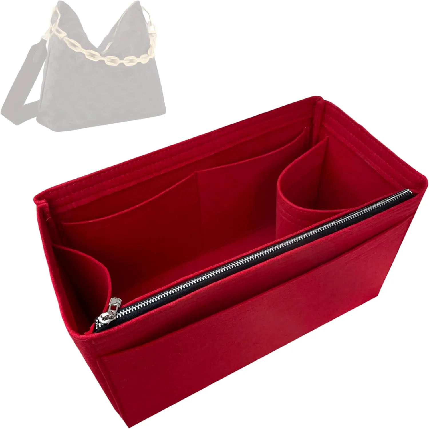 Premium Purse Organizer compatible with Lv Coussin Hobo MM Bag Organizer Insert - Handmade Purse Liner, Perfect fit Oval Shaped Hobo Insert (Navy, For Coussin Hobo MM)