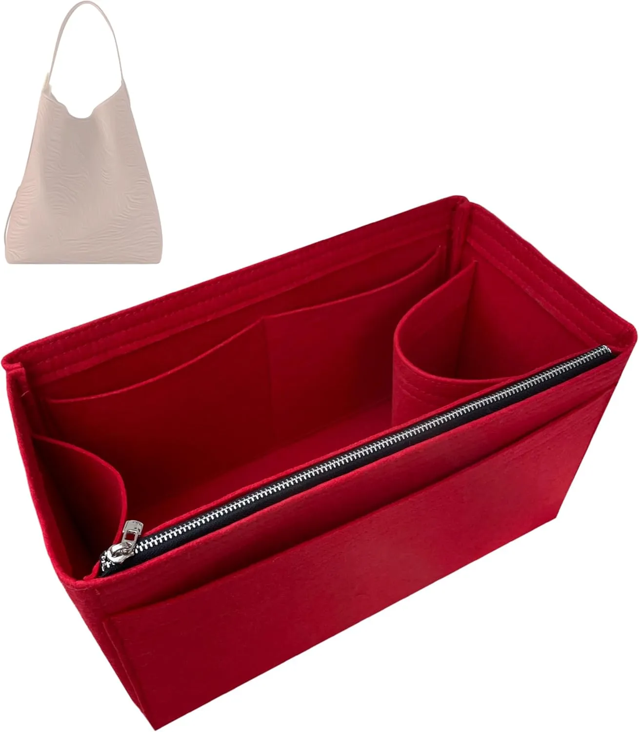 Premium Purse Organizer compatible with Lv Low Key Hobo MM Insert - Handmade Bag Organizer 2mm Thick, Perfect fit for PM/MM Cabas Tote (Lightcoffee, For Low Key Hobo MM)