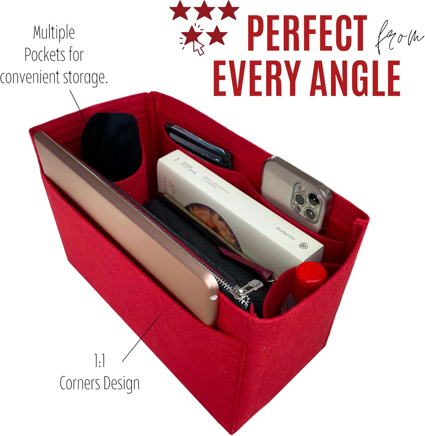 Premium Purse Organizer compatible with Lv Low Key Hobo MM Insert - Handmade Bag Organizer 2mm Thick, Perfect fit for PM/MM Cabas Tote (Lightcoffee, For Low Key Hobo MM)