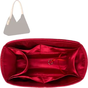 Premium Purse Organizer compatible with Lv Slouchy PM/MM Insert - Handmade Soft Silk Liner, Perfect fit for Hobo PM/MM Bag Organizer Gold Zipper (Bubblegum, For Slouchy PM)
