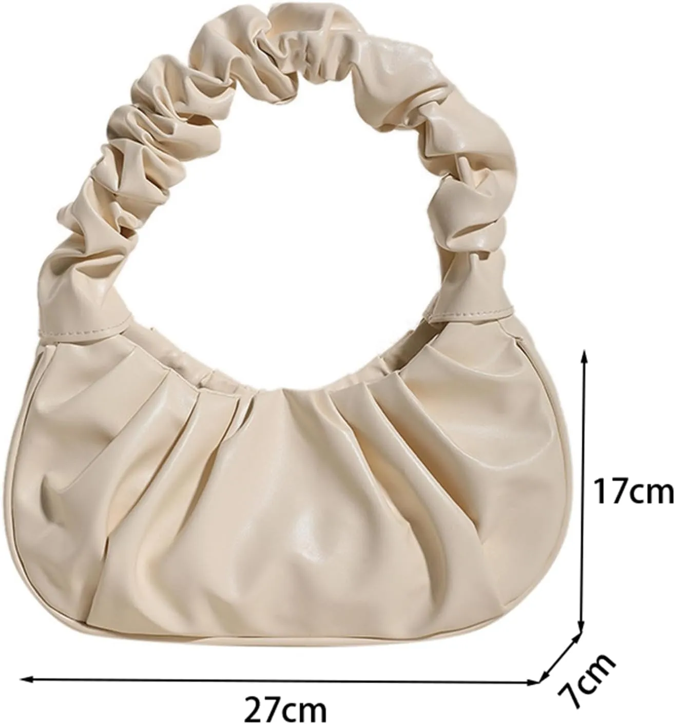 PU Leather Tote Bags for Women Small Tote Hobo Shoulder Bag PU Leather Hand Bag Underarm Bag for Work Travel (Khaki)