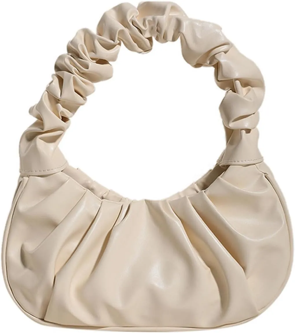 PU Leather Tote Bags for Women Small Tote Hobo Shoulder Bag PU Leather Hand Bag Underarm Bag for Work Travel (Khaki)