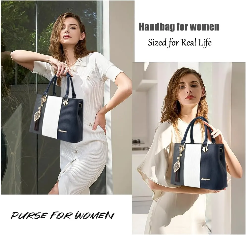 Purses and Handbags for Women Leather Tote Shoulder Bag Medium Satchel Purse Top Handle Bags for Ladies