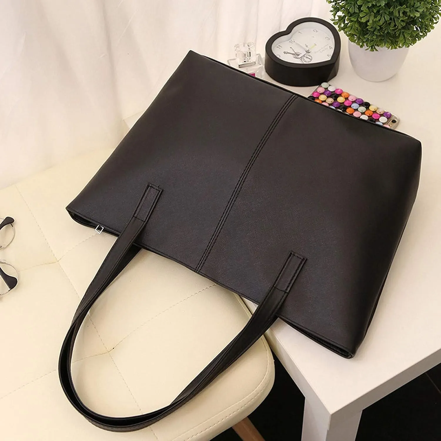 Purses for Women Vegan Leather Handbags Tote Purse Shoulder Bag Large Ladies Hobo Bags Hobo, Silver