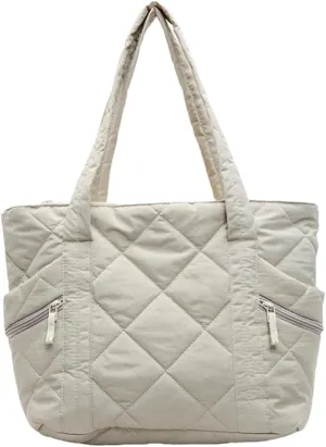 Quilted Nylon Tote Bag Women Puffy Hobo Bags Puffer Crossbody Purses Cloud Shoulder Bag Lightweight Crescent Tote Handbag