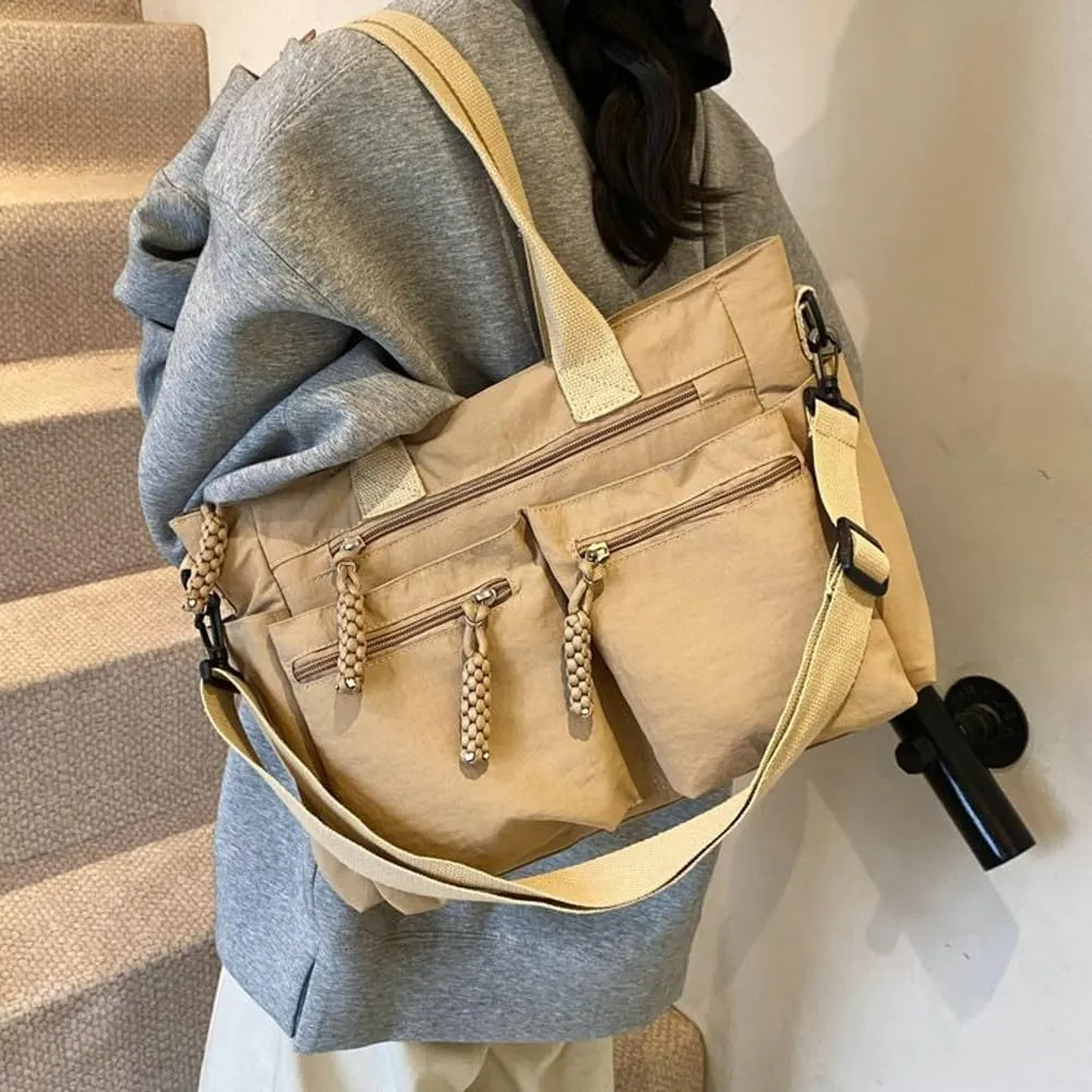 Quilted Tote Bag Women Puffy Hobo Bags Puffer Crossbody Purses Trendy Shoulder Bag Lightweight Nylon Crescent Tote Handbag