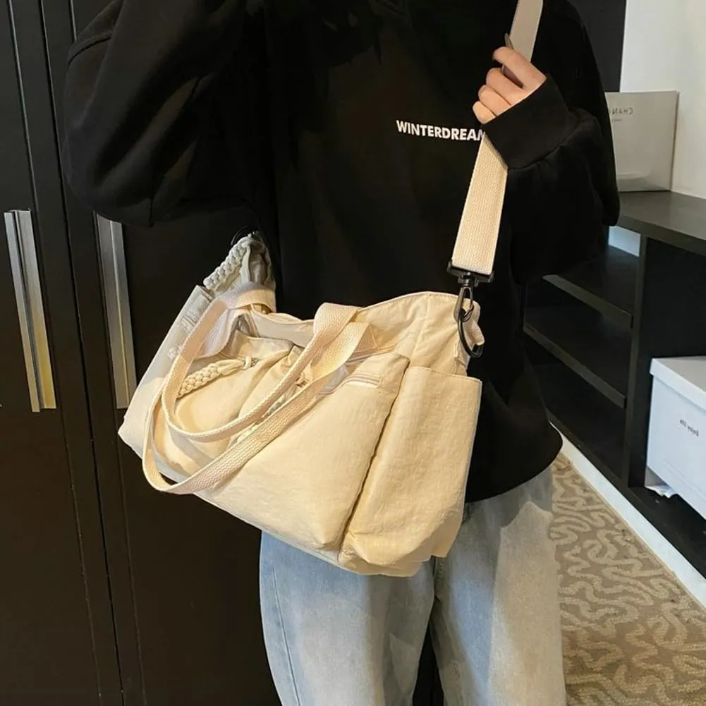Quilted Tote Bag Women Puffy Hobo Bags Puffer Crossbody Purses Trendy Shoulder Bag Lightweight Nylon Crescent Tote Handbag