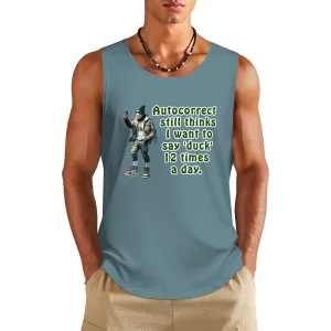 "Autocorrect still thinks...", Sasquatch, Bigfoot Men's Cotton Tank Top