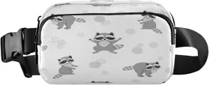Raccon Grey Cartoon Belt Bag for Women Men Fanny Pack Small Waist Pouch Crossbody Bags for Outdoor Hiking Running Travel