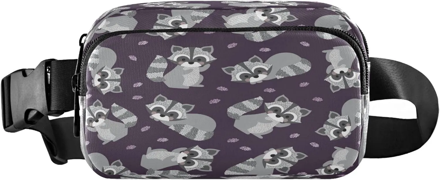 Raccoons Clouds Belt Bag for Women Men Fanny Pack Small Waist Pouch Crossbody Bags for Outdoor Hiking Running Travel