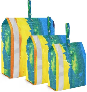 Rainbow Colored 3 Set Travel Packing Cubes For Suitcases, Foldable, Garment Bag Closet Storage, Luggage Space Saver, Luggages Management Personnel