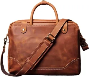 Retro Briefcases Mens Handbags Laptop Bags Leather Messenger Shoulder Bags Computer Carrying Cases